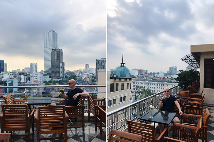 胡志明市的西贡屋顶酒吧