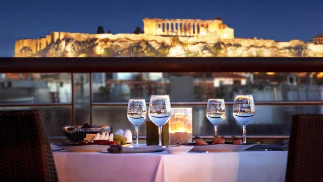 屋顶酒吧天空休息室屋顶餐厅酒吧在雅典的米利亚