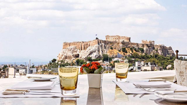 屋顶酒吧都铎厅餐厅在雅典