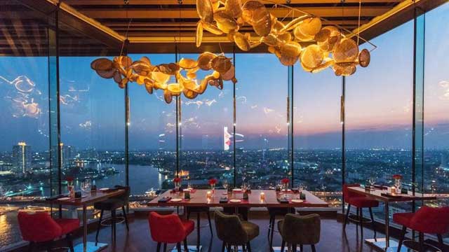 屋顶酒吧见餐厅和酒吧曼谷在曼谷