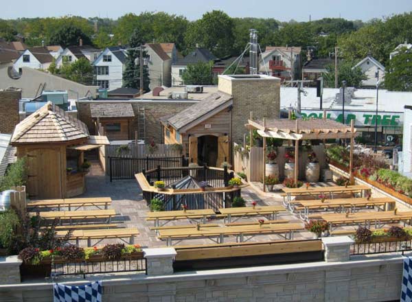 芝加哥的屋顶酒吧吉恩的屋顶啤酒和葡萄酒花园