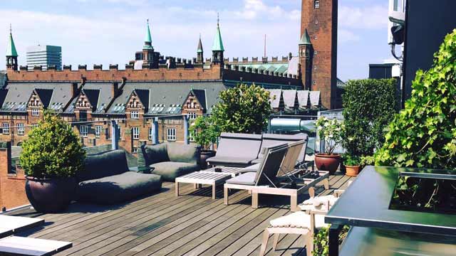 哥本哈根丹麦酒店的屋顶酒吧