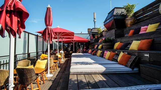 屋顶酒吧曼侬的屋顶餐厅和酒吧在哥本哈根