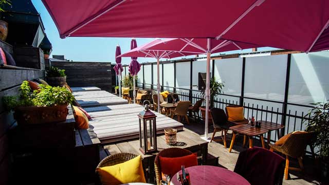 屋顶酒吧曼侬的屋顶餐厅和酒吧在哥本哈根