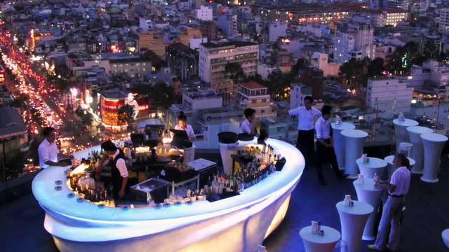 Ho Chi Minh的屋顶酒吧寒意天空酒吧