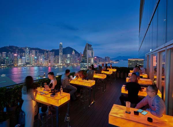 香港的屋顶酒吧眼杆