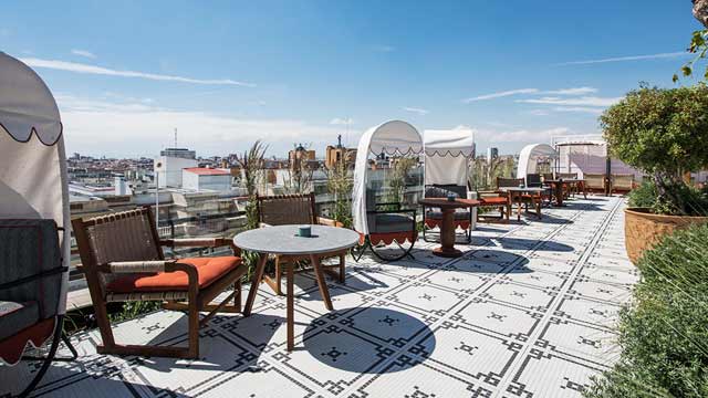 屋顶酒吧Picos Pardos天空酒廊在马德里保佑酒店马德里