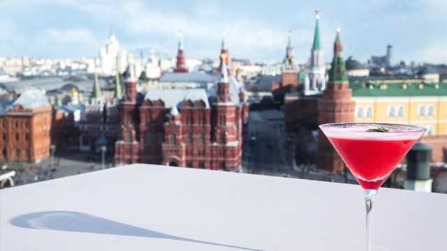 屋顶酒吧O2 Lounge Ritz Carlton酒店在莫斯科