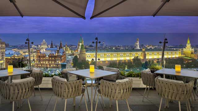 屋顶酒吧O2 Lounge Ritz Carlton酒店在莫斯科