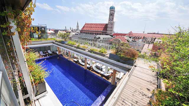 屋顶酒吧蓝色水疗屋顶酒廊在慕尼黑