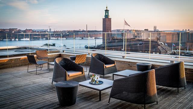 屋顶酒吧资本在斯德哥尔摩斯堪的大陆