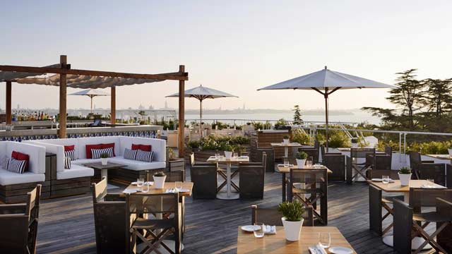 屋顶酒吧萨格拉屋顶餐厅在威尼斯